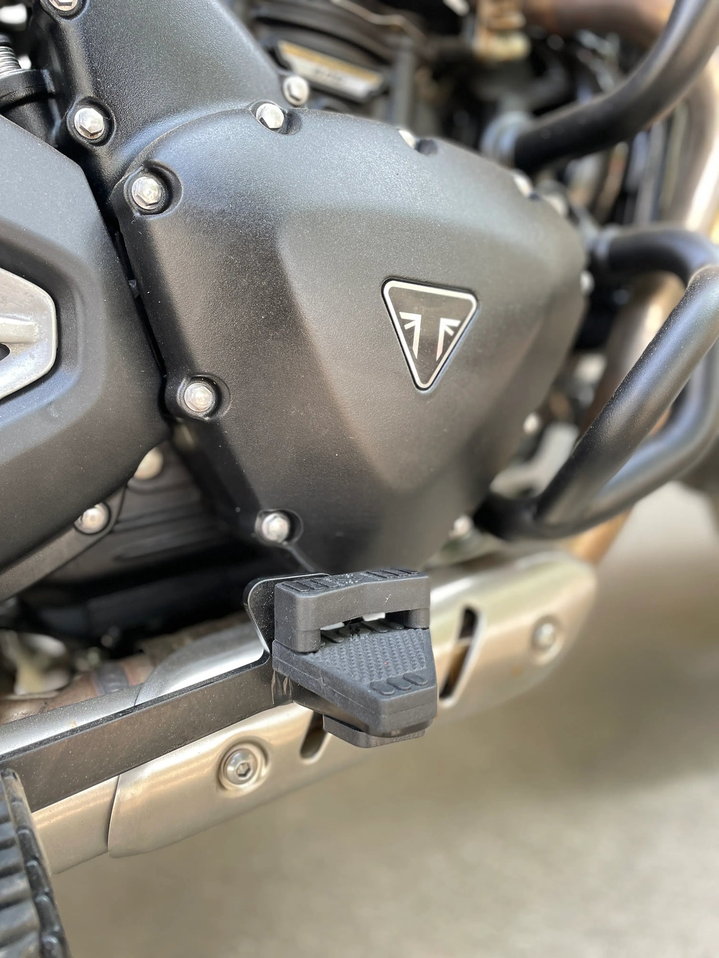 Prospec EB 600 rear brake extender installed on Triumph Scrambler 400 X