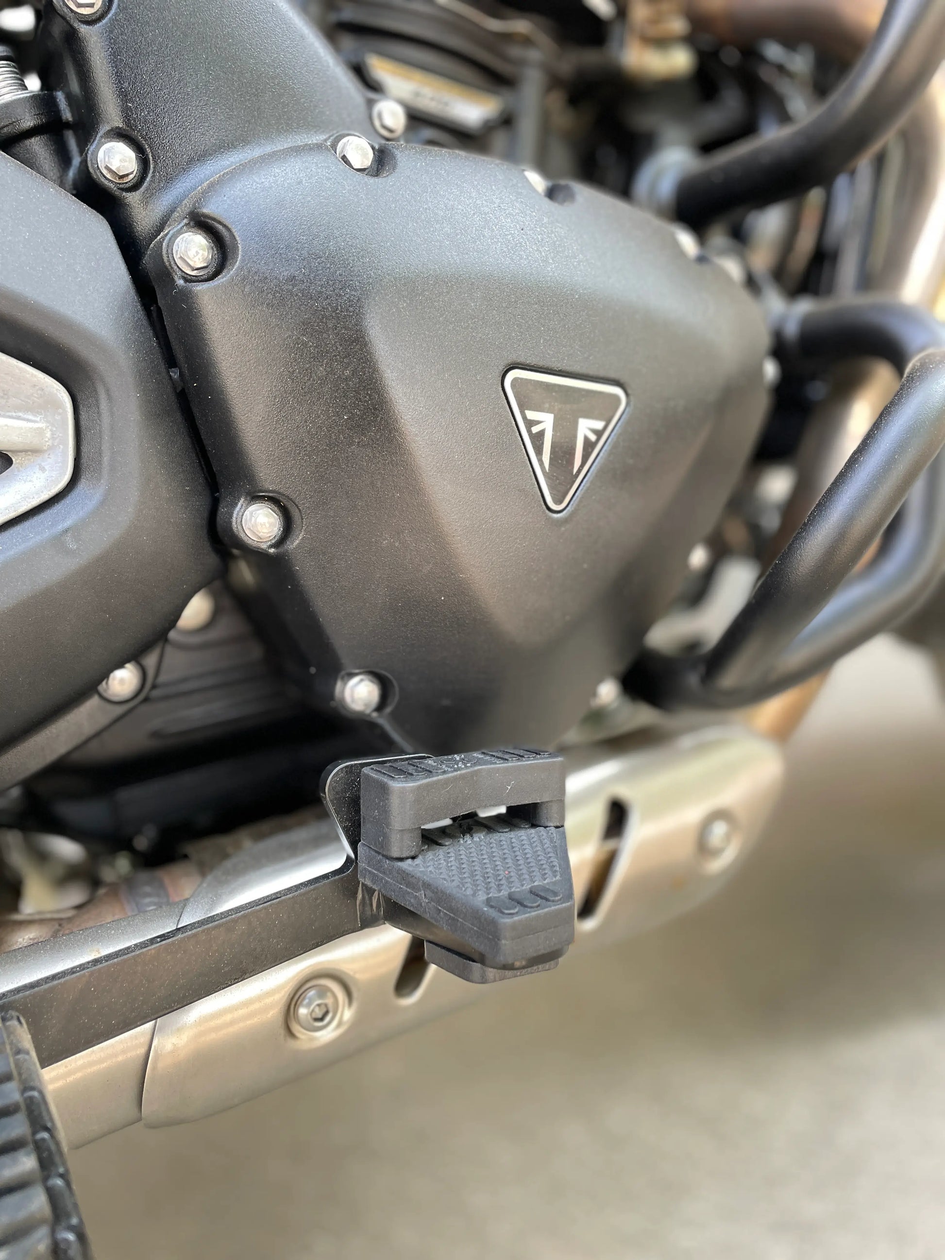 Prospec EB 600 rear brake extender installed on Triumph Scrambler 400 X